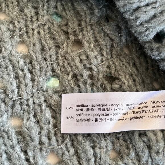 Zara Green Sequined Crewneck Long Sleeve Knit Pullover Sweater Size Large - Picture 6 of 6